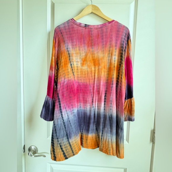 Chic Bohemian Floral Tunic in Pink and Orange - Picture 4 of 4